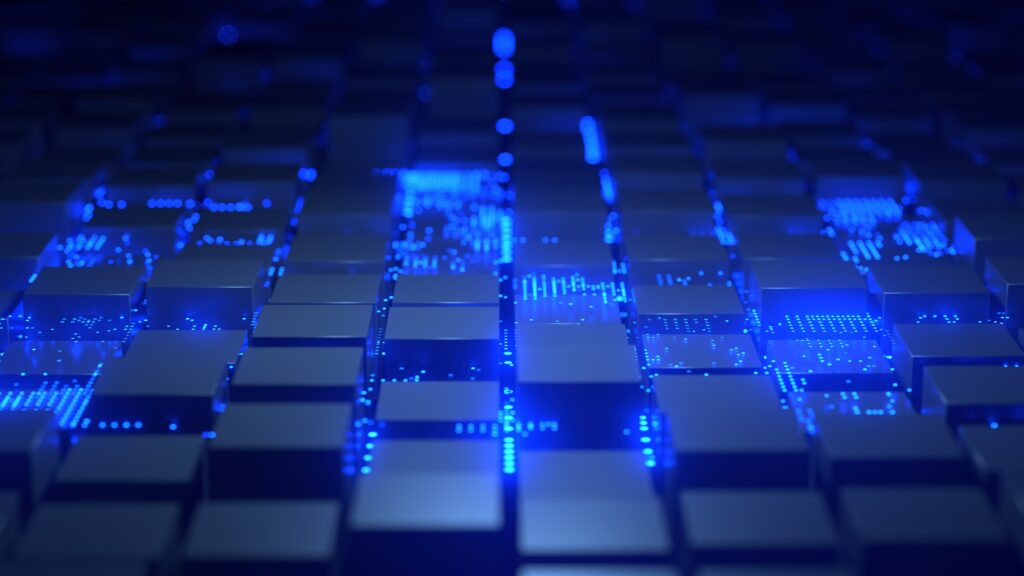 blue tiles with blue light underneath